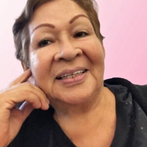 Woman in Pink Background