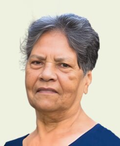 Portrait of Woman in Blue Shirt