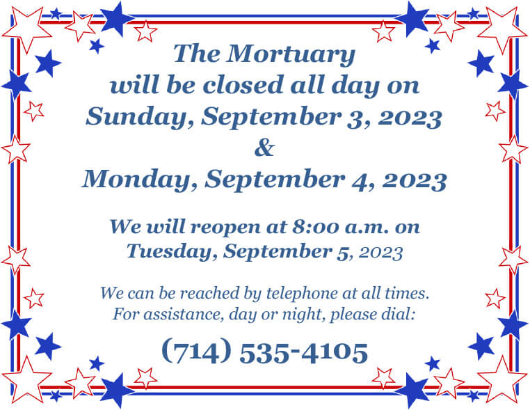 Flyer announcing Labor Day closure