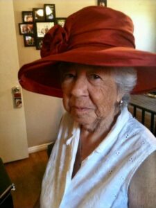 Woman in Big Red Hat