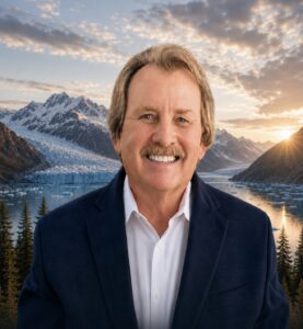 Man in Mountain Background