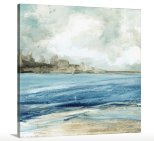 abstract painting of ocean and beach
